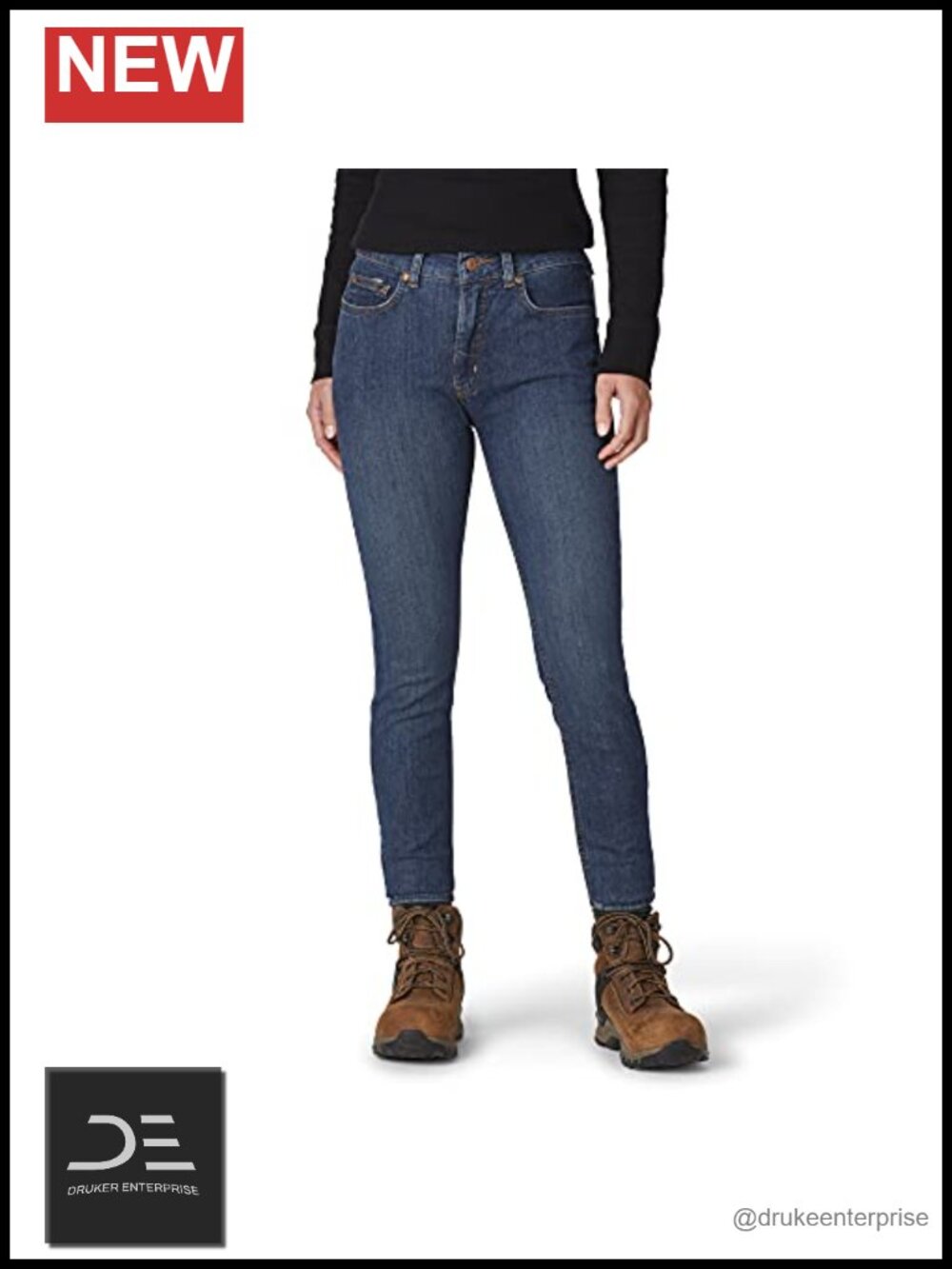 Women's Mid Rise Skinny Stretch Denim Jeans Flex Tummy Panel